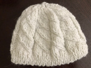 vertical stripe super soft white hat - uniquemom.shop