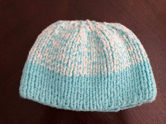 children basic aqua and white hat - uniquemom.shop