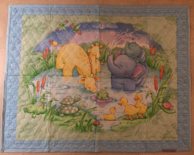 Baby tummy time blanket animals on the lake - uniquemom.shop