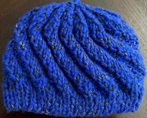 swirl royal blue hat