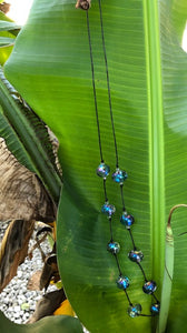 28"-29" rain drop glass beaded necklace