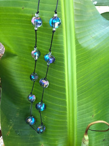 28"-29" rain drop glass beaded necklace