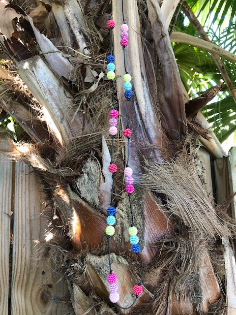 27 1/2" long, colorful fun, summer necklace